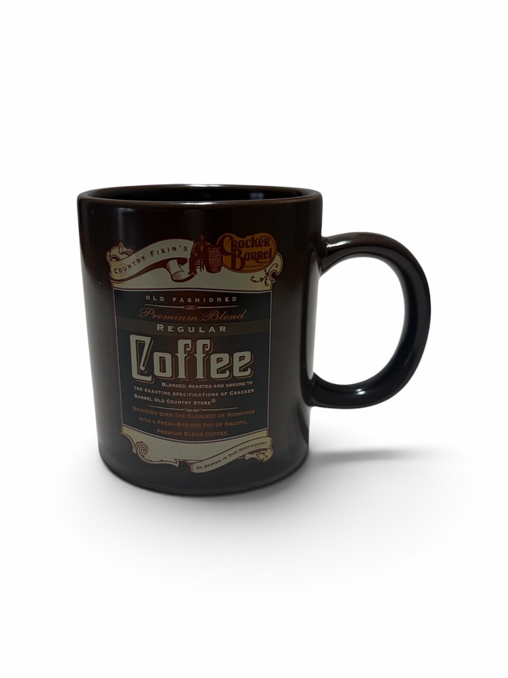 Cracker Barrel Country Fixin’s Brown Ceramic Coffee Mug